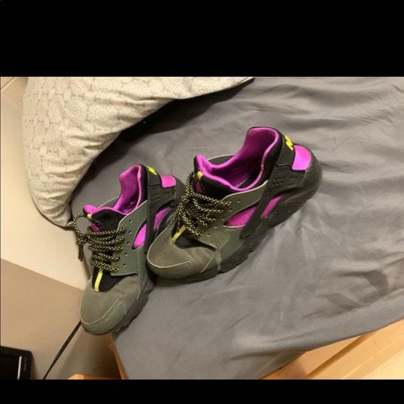 purple and green huaraches